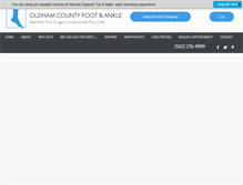 Tablet Screenshot of oldhamcountyfootandankle.com